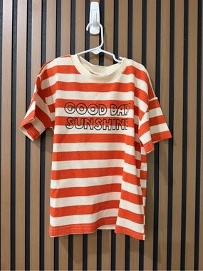 Wynken - Good Day Sunshine Orange & Cream Striped Tee